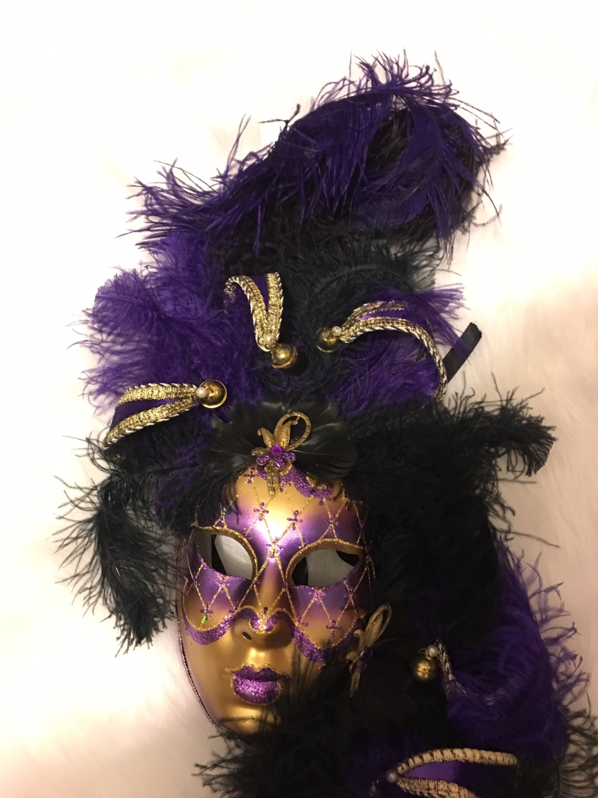 maschera del galeone Hand Made Venezia Mask PURPLE/BLACK/GOLD
