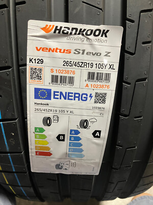 2 New 265 45 19 Hankook Ventus S1 Evo-Z Tires