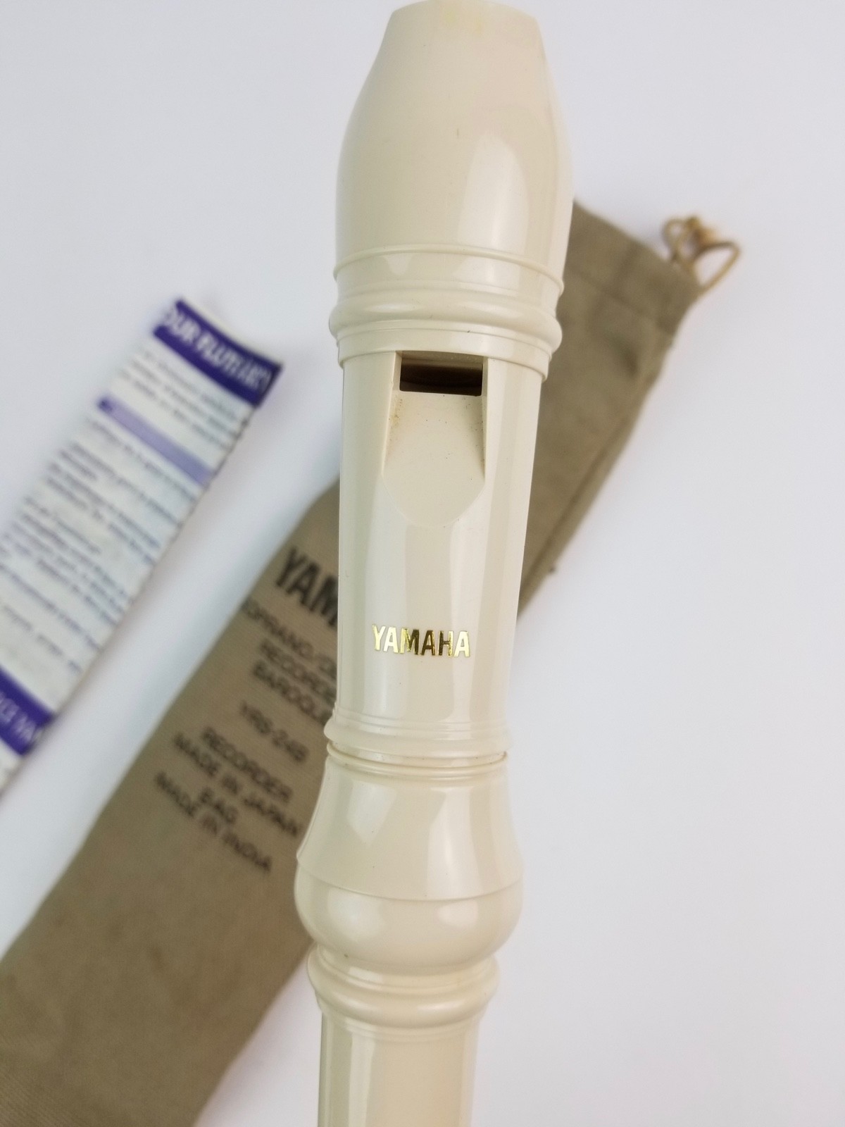 Yamaha YRS-24B Soprano Recorder with Baroque Fingering case & manual