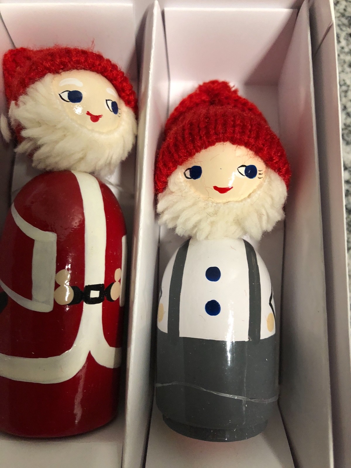 Anne Beate Design Santa & Elves Wood Figurines Handmade & Handpainted in Denmark