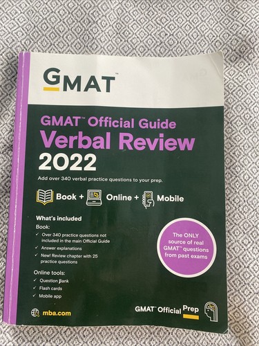 GMAT Official Guide Verbal Review 2022: Book only | eBay