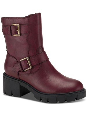 

Женские туфли-лодочки SUN STONE Maroon Comfort Lionell с круглым носком на блочном каблуке на молнии, 6 м, 10015994000