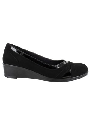 

Женские туфли на танкетке EASY STREET Black Snake Skin Dena с круглым носком на плоской подошве 7 м, Черный, DENA