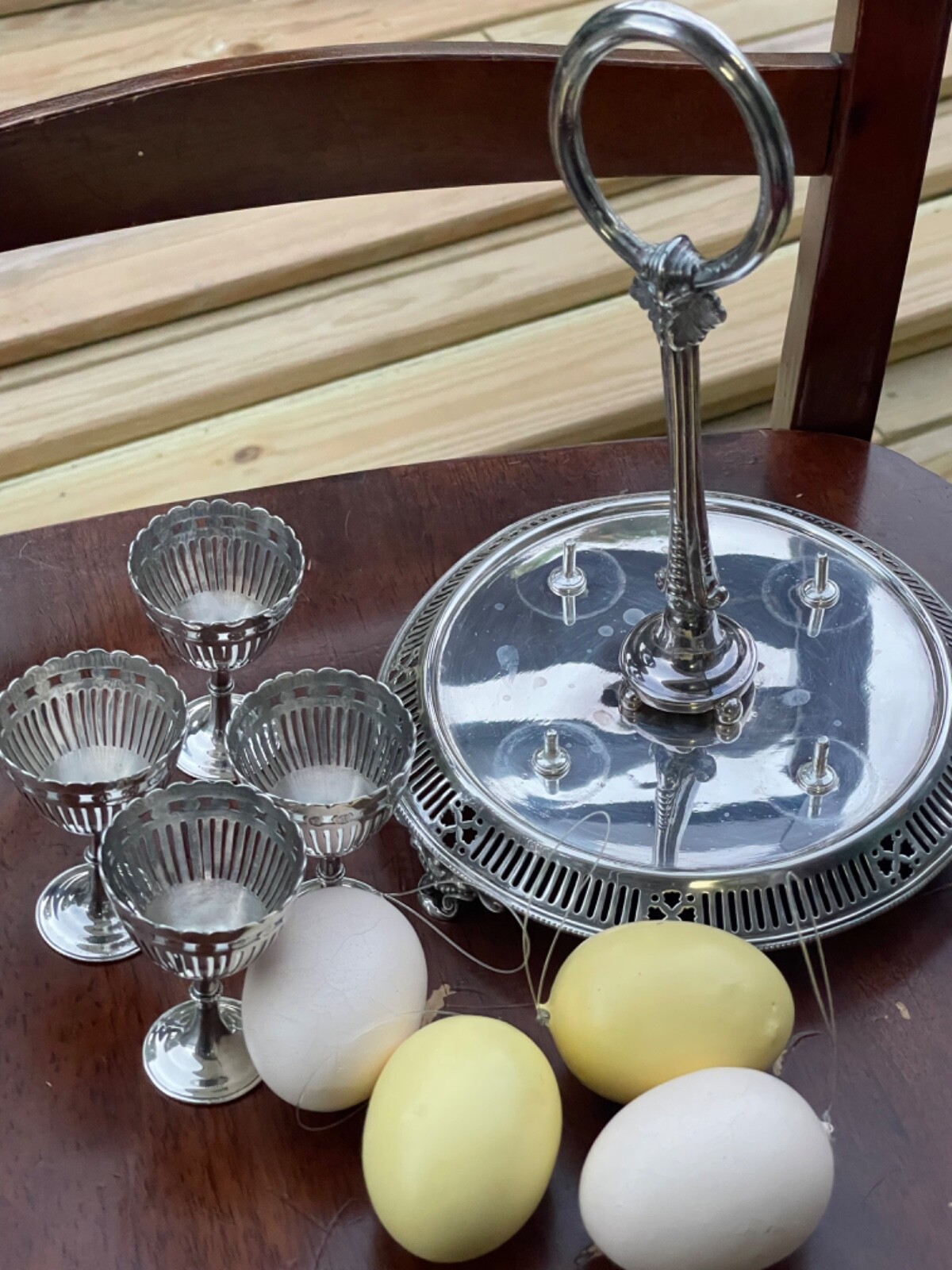 Eierbecher mit Haube versilbert たまごホルダー $_57.JPG?set_id=880000500F