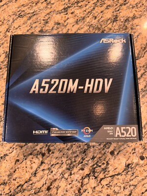 ASRock A520M-HDV Desktop Motherboard - AMD A520 Chipset - Socket AM4 - Micro ATX