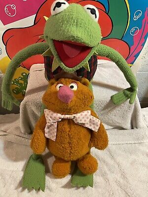Fozzie the Bear and Kermit the Frog Jime Hensen Stuffed Animal lot 1976