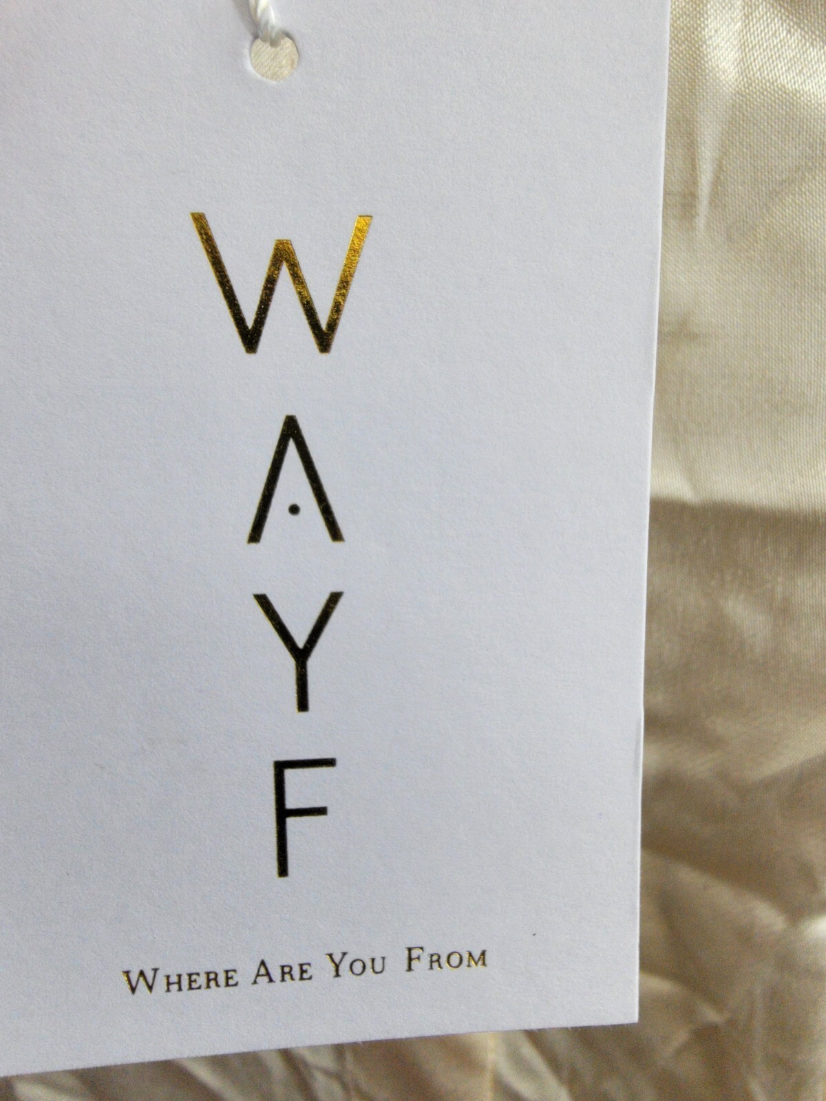 WAYF Fynn Satin Button Front Blouse Women's L Cream Patch Pocket Long Sleeve - Picture 18 of 19