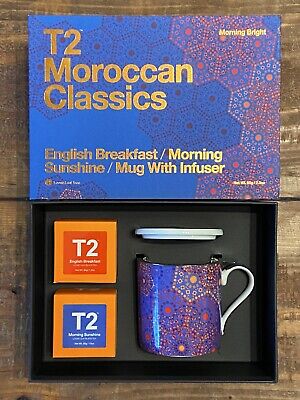 T2 Moroccan Classics Morning Bright Tea Gift Set RARE DEAD STOCK Mug Infuser Lid