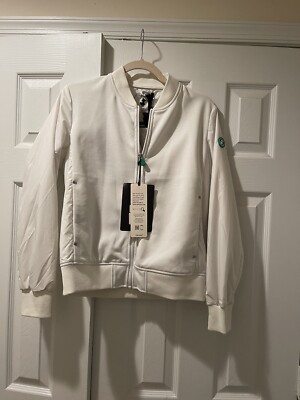 save the duck bomber jacket ivory size 2 medium womens new