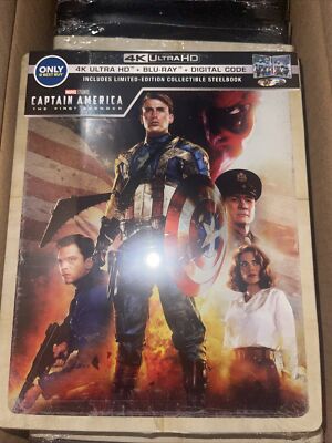 Captain America The First Avenger Steelbook 4K Ultra HD + Blu-Ray + Digital Mint