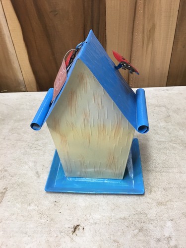 Blue Metal Birdhouse