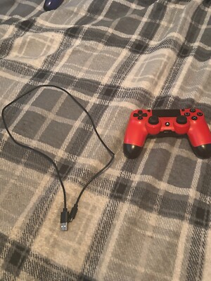 Wireless DualShock Red PlayStation 4 Controller (Tested And Working) w/ USB cord