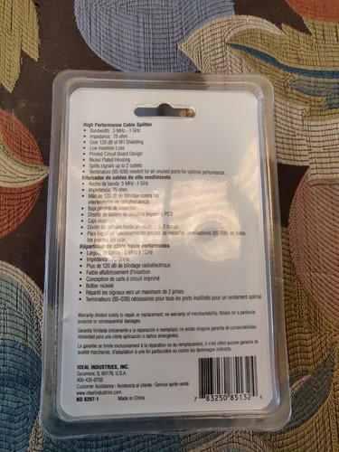 Ideal 2 Way Digital Cable Splitter NIP 5MHz-1GHz