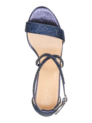 Женские босоножки на шпильке THALIA SODI с круглым носком и голубыми стразами Darria, 8,5 М