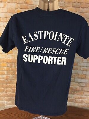 East Pointe Michigan Fire And Rescue  Navy Blue Shirt Size Medium N32