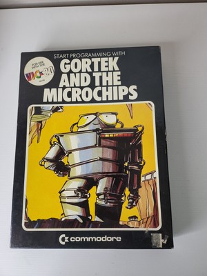 Commodore Vic-20 Gortek and the Microchips 2 Cassettes Manual box - untested