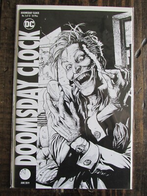 DC 2018 DOOMSDAY CLOCK Comic Book Issue # 5 Variant C Cover 2nd Print B&W Joker