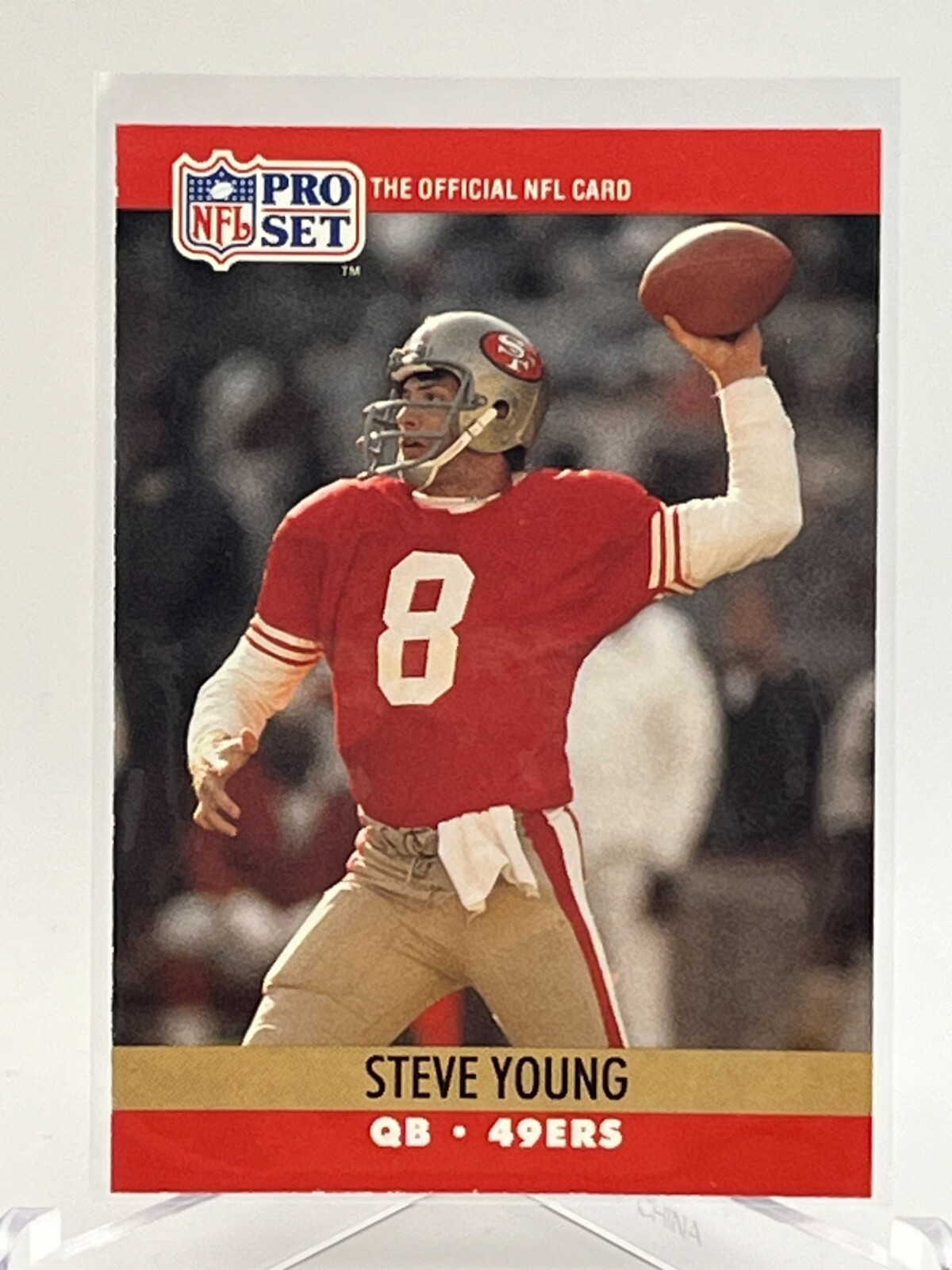 DEAD STOCK NFL 90s 当時物　49ers　スティーグヤング　額 1990 Pro Set The Official NFL Card #645 Steve Young San