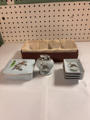 Vintage ATC Super De June Automatic Table Lighter Birds Hand Painted in Japan