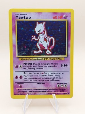 Mewtwo Holo Rare Base Set 10/102 Pokemon Card - WOTC 1999