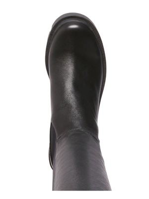 

STEVE MADDEN Женские черные кожаные ботинки Rino на платформе 0,5 дюйма на платформе 9,5 м, Черный, RINO01S1