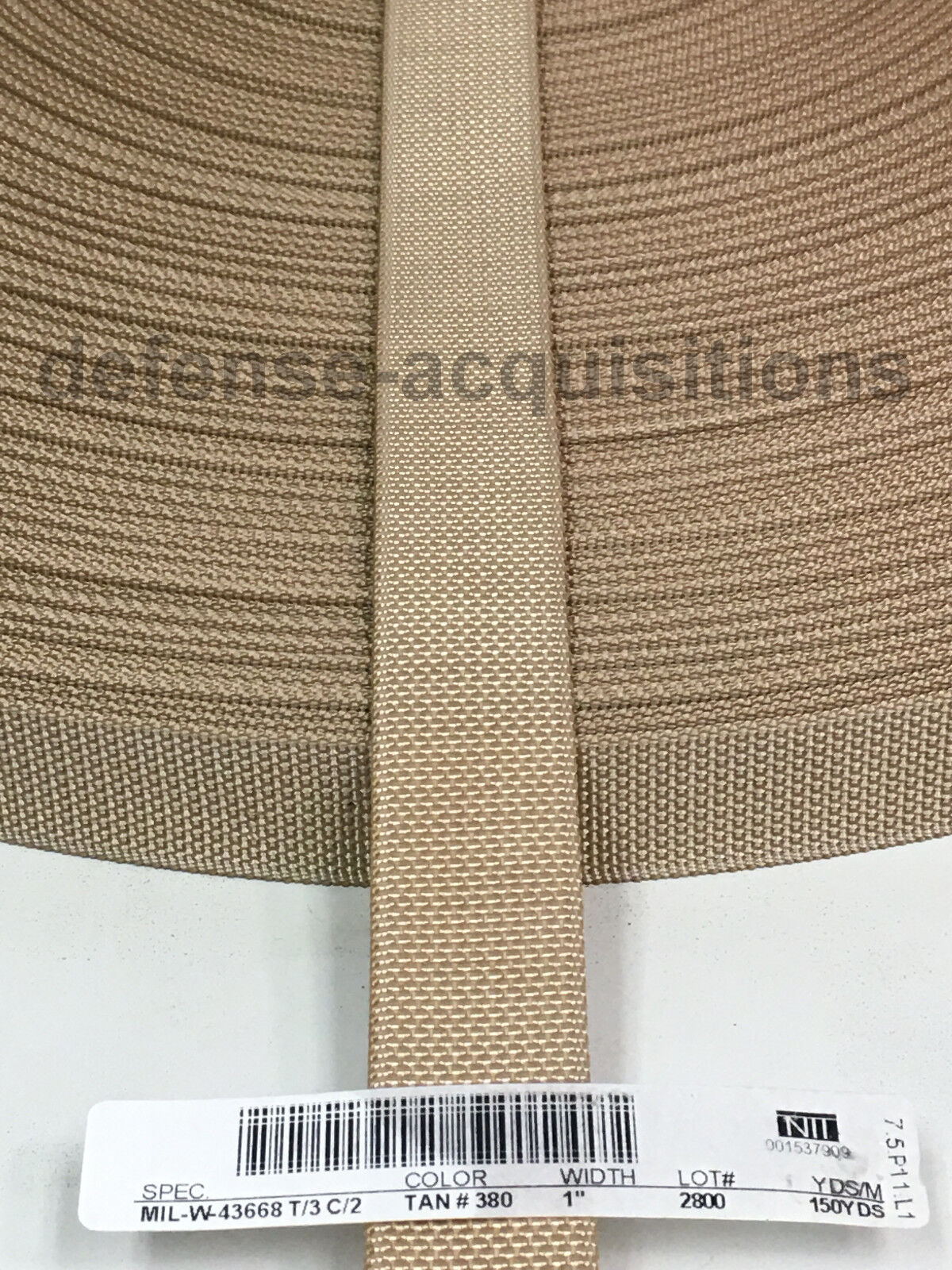 Military Elastic Webbing 4" TAN    MilSpec  MIL-W-5664  sold by the Yard