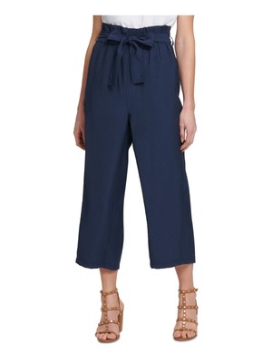 

DKNY Женские темно-синие укороченные широкие брюки с поясом и карманом на талии, размер, Navy, P0FKTF37