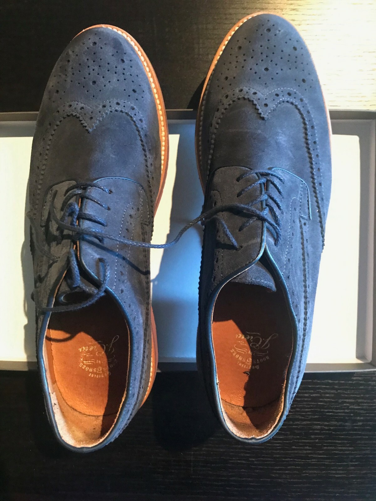 JCrew shoes - Mens Kenton Suede Wing Tips US-12 Navy JCrew shoes - Mens Kenton Suede Wing Tips US-12 Navy