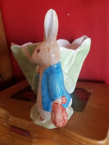 Vintage Beatrix Potter Peter Rabbit Plant Pot Vase  Bunny 1998 Easter Decor