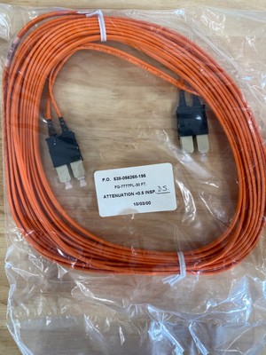 Multimode Fiber Patch Cable 62.5/125um Duplex SC/SC Zirconia Ferrules, 30 ft
