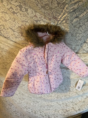 R88 by S. Rothschild Girls pink Coat Jacket With Hearts
