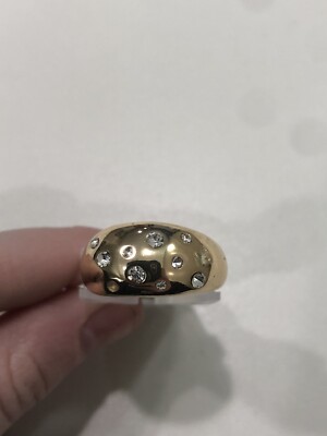 Beeline Fashion Jewelry Gold Thick Band Gem Embedded Ring 2XL