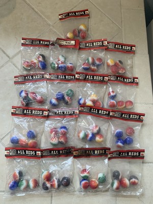 Vitro All Reds Marbles Shooter 4-pack Multicolor Lot of 17 Bags 68 Total NIB 10c