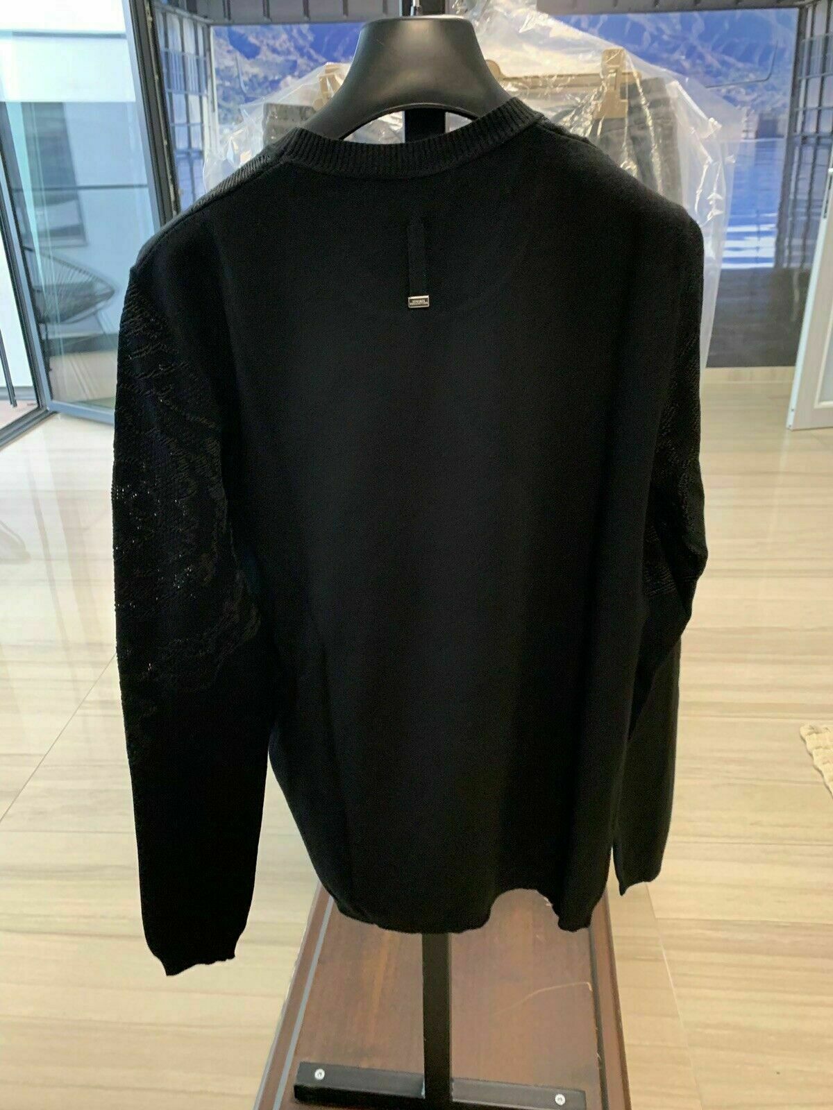 Pre-owned Versace Collection Iconic Logo Knitwear Strickpullover Jumper Pullover Xs In Black