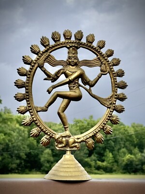 Vintage Dancing Nataraja Lord Shiva Hindu Statue Figurine 14  Solid Brass