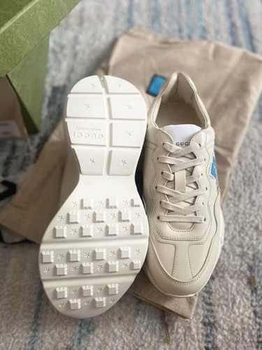 Pre-owned Gucci X Disney Rhyton Donald Duck Leather Sneaker Womens Eu 38.5, Us 8.5 $975 In White