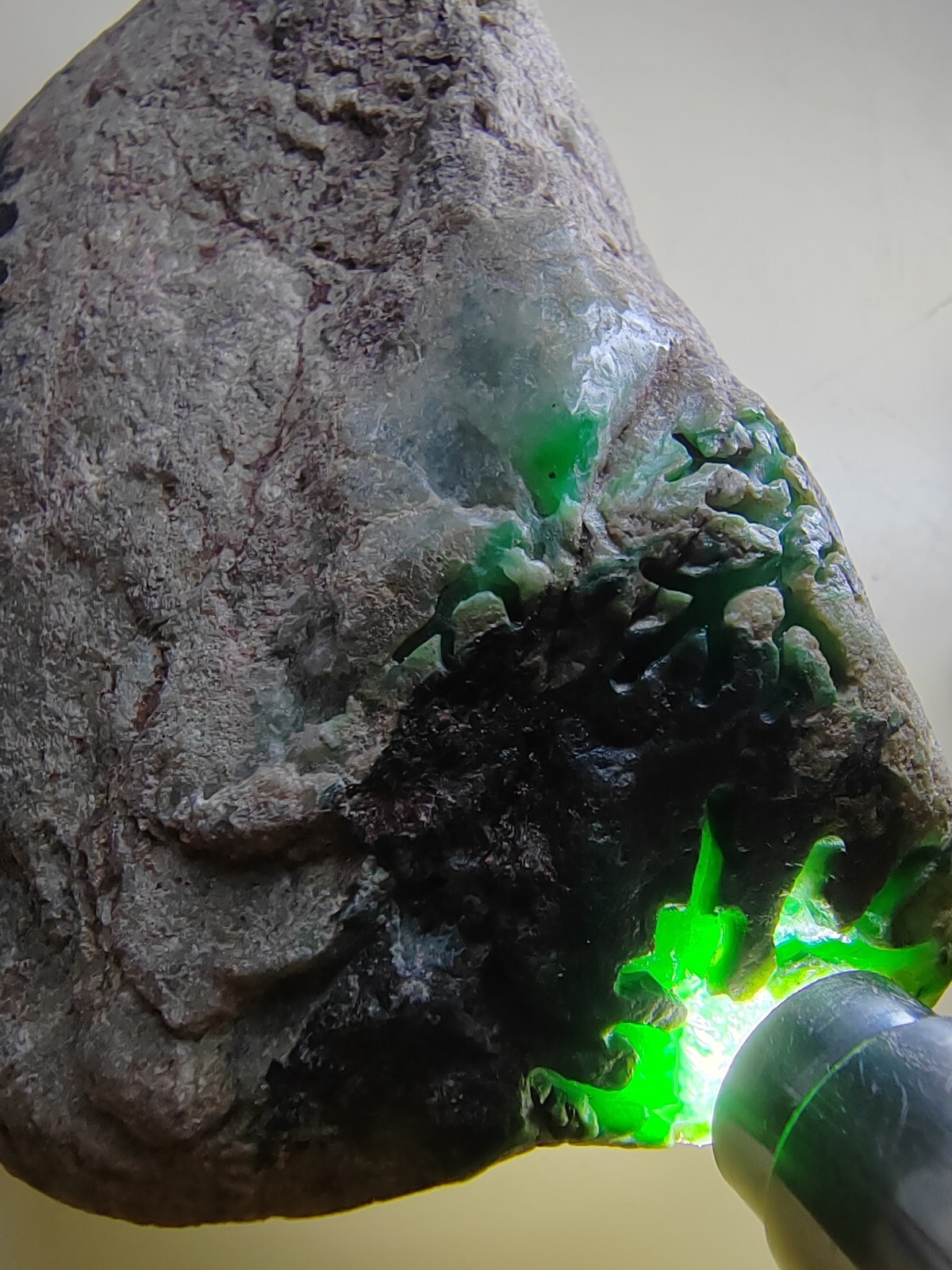 Icy Vivid Green Natural Burma Jadeite Jade Rough Stone