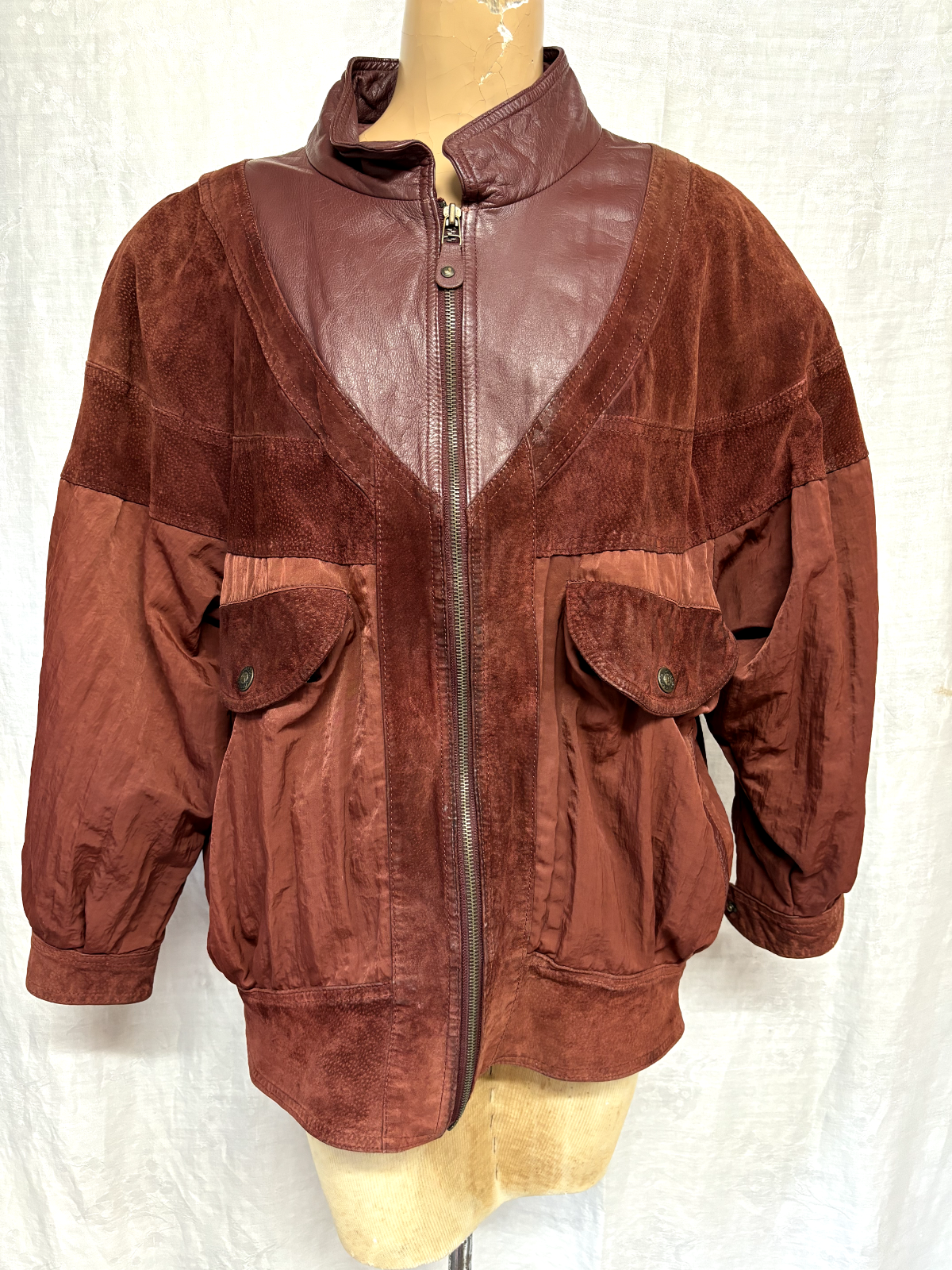 Vintage Men's 1980s Designer Suede Leather Coat Jacket Orig Pelle