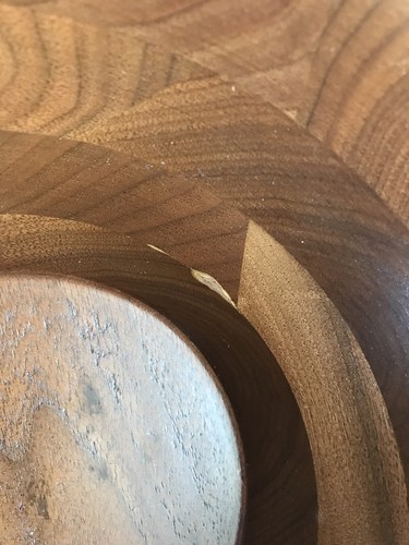 Set of 9 Fitzhugh Vintage Walnut Wood Salad Bowls ~ 1 large bowl & 8 salad bowls