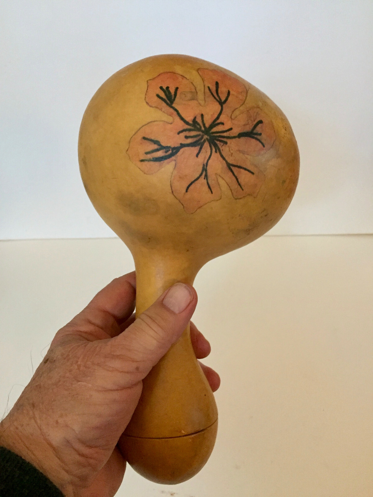Vintage Dried African Gourd Shekere  Primitive Percussion Instrument 18