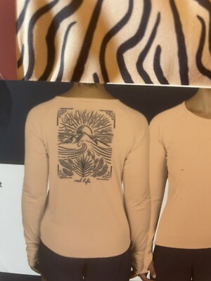 REEL LIFE - JAX beach long sleeve 2X shirt women-Lt Pink With Beautiful Graphics