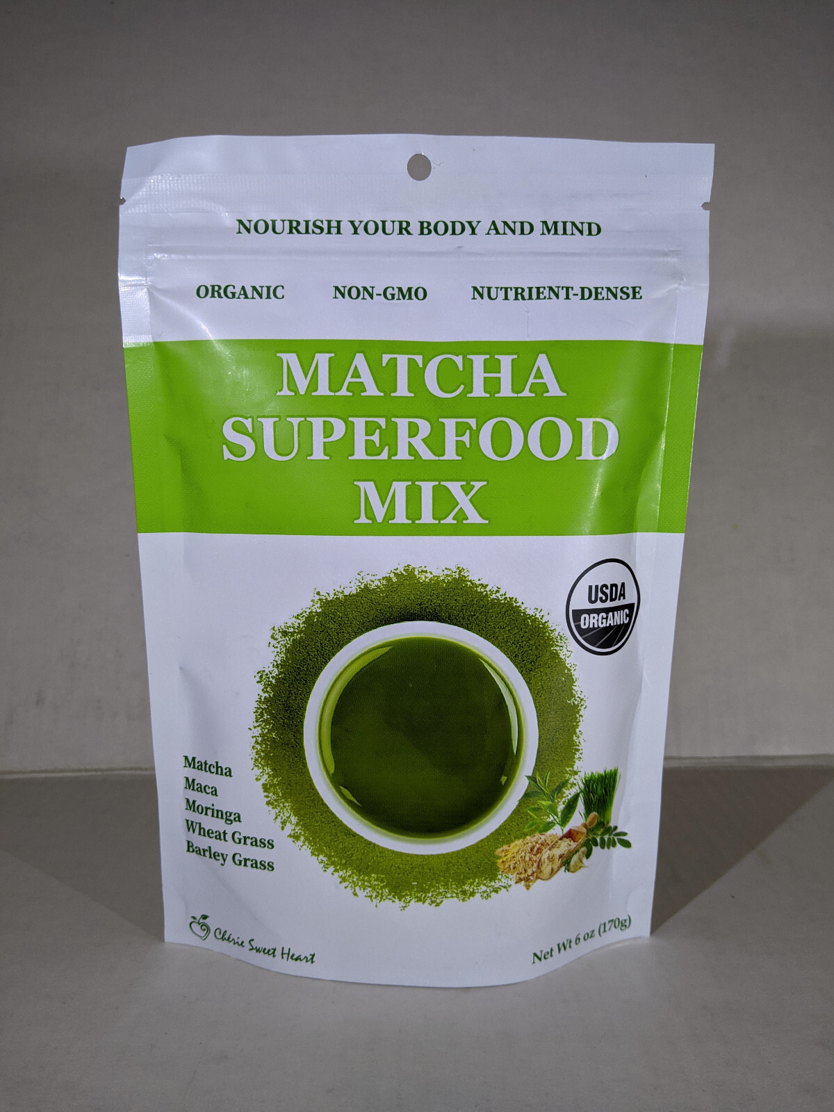 Cherie Sweet Heart Organic Matcha Superfood Mix Powder - 6 oz (9/2024)