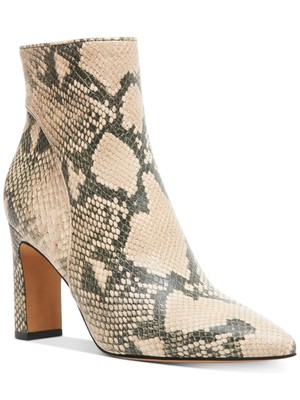 

STEVEN Женские Бежевые Кожаные Ботильоны Jenn с Острым Носком на Молнии и Принтом Змеи, Размер, Бежевый, JENN03D1