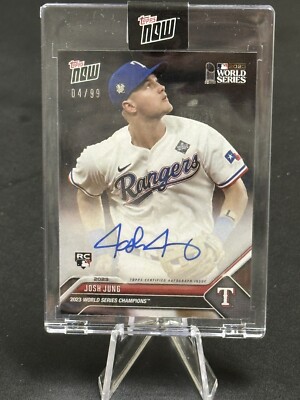 2023 Topps NOW World Series Josh Jung RC Auto /99 On Card Texas Rangers