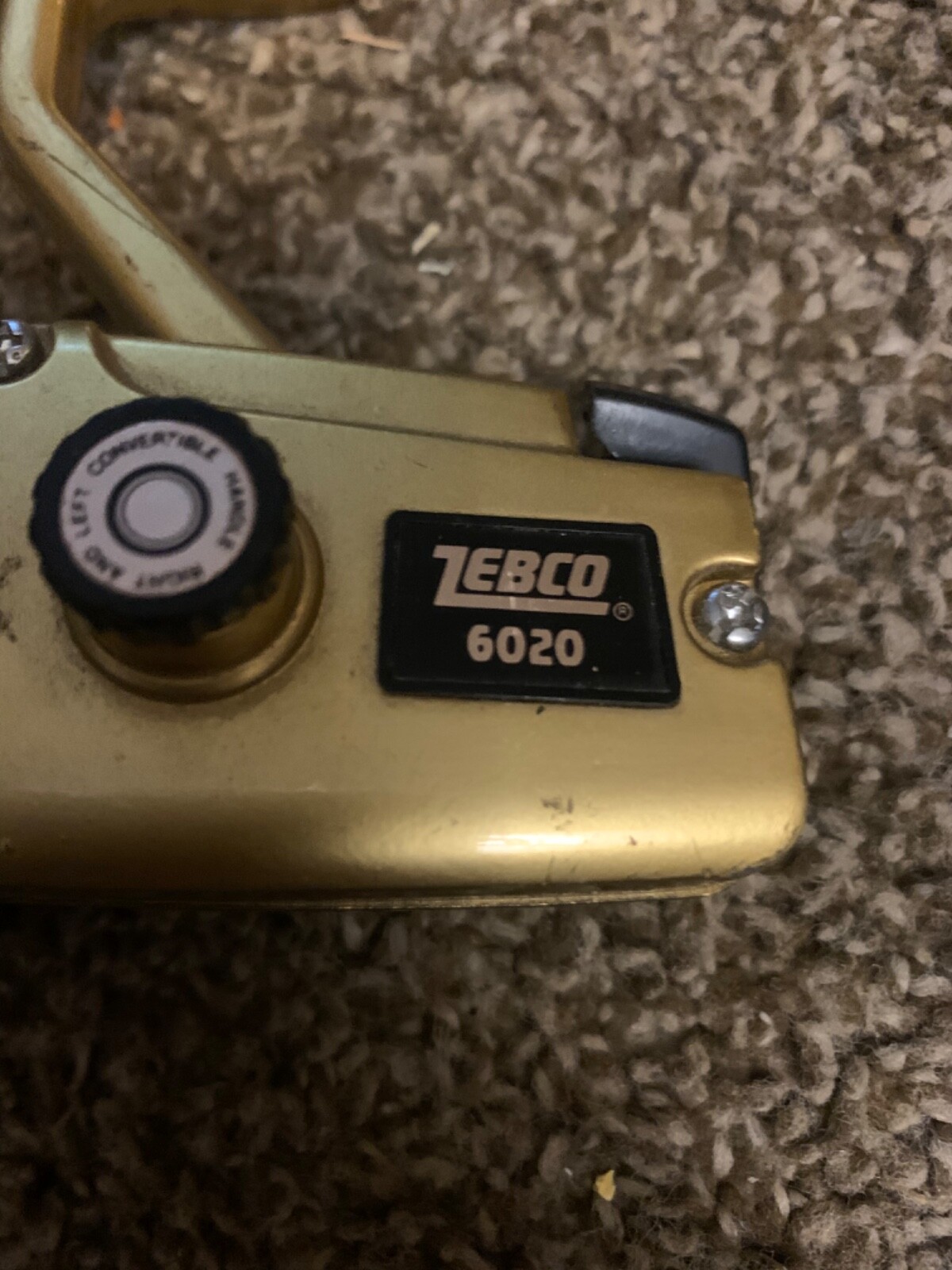 Zebco 6020 Goldtone Spinning Fishing Reel Right Or Left Hand Retrieve