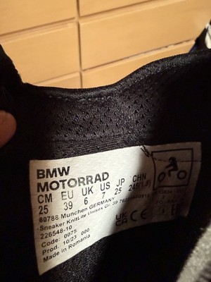 BMW Motorrad Black Grey Knitlite Motorcycle Boots Sneaker Size 41