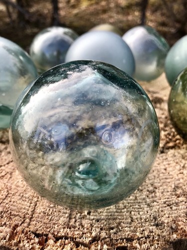 -LOT OF 9- Authentic Vintage Japanese Glass Fishing Floats