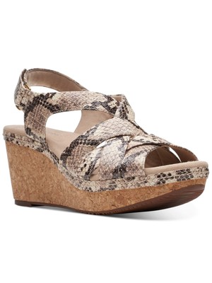 

КОЛЛЕКЦИЯ CLARKS Женские серые сандалии со змеиным принтом Annadel Ryana 7,5 M, Серый, 26153721
