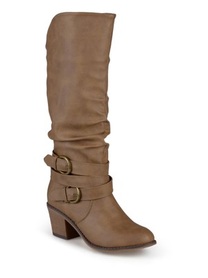 

JOURNEE COLLECTION Женские серо-коричневые классические ботинки с ремешками и круглым носком, Коричневый, LATE-TAU-095WC