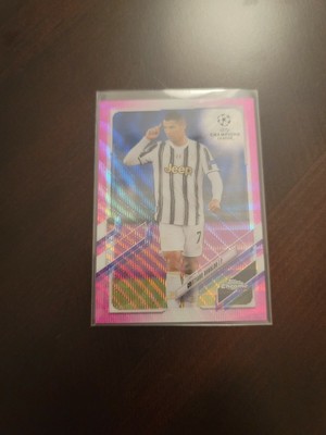 2020-21 Topps Chrome UCL Champions League Cristiano Ronaldo Pink Wave Refractor